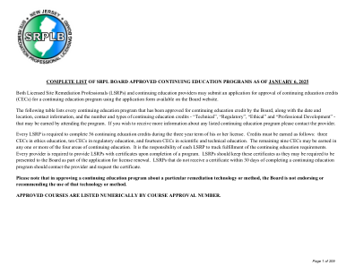 srpl 董事会批准继续执行的完整列表... - NJ.gov